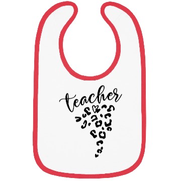 Discover Teacher Leopard Heart Design for School Educators Bibs