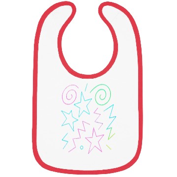 Discover Neon Glow Stars & Swirls Pattern Bibs