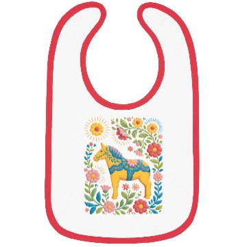 Discover Sunny Summer Dala Horse with Flowers Bibs