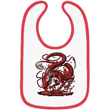 Discover Ethereal Red Dragon Tattoo Design Bibs