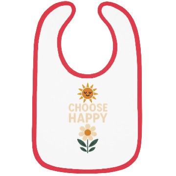 Discover Choose Happy Retro Positivity Sun and Flower Bibs