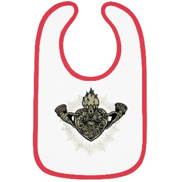 Discover Sacred Heart Claddagh Symbol - Gold Bibs