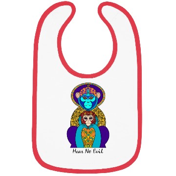 Discover Hear No Evil Silly Monkey Bibs