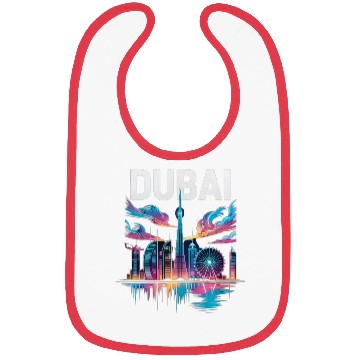 Discover Dubai Skyline Neon Art Bibs