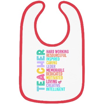 Discover TEACHER APPRECIATION Colourful Inspirational Words Bibs