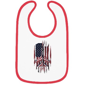 Discover Patriotic Fighter Jet American Flag Art Bibs