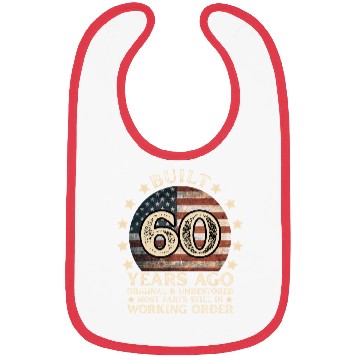 Discover Built 60 Years 60th Birthday Bibs