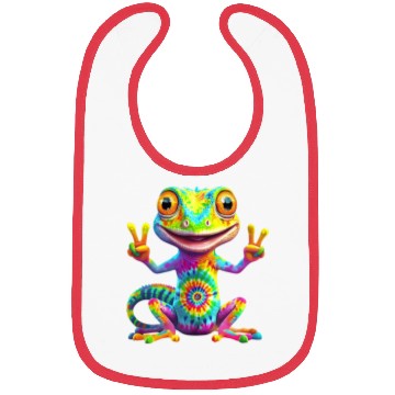 Discover Peace, Love & Lizards – Tie-Dye Gecko Vibes Bibs