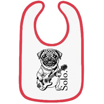 Discover Pug Guitarist solo, light colors Bibs