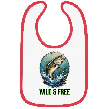 Discover Leaping Largemouth Bass - Wild & Free Art Bibs