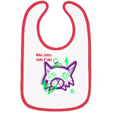 Discover Nine Lives Zero F*cks Punk Cat Bibs