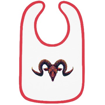 Discover Hypnotic Demon Ram with Psychedelic Spiral Horns Bibs