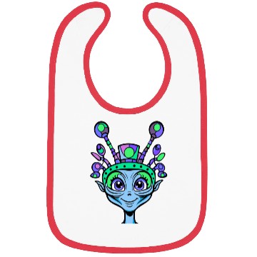 Discover Cute Alien Wearing a Funny Hat Bibs