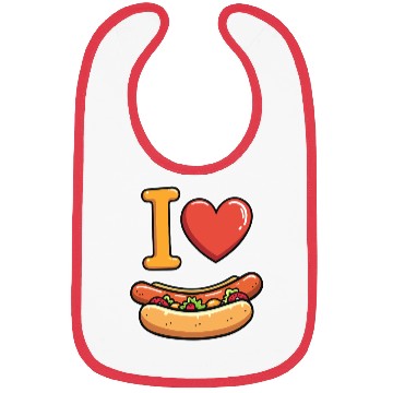 Discover I Love Hotdogs - Fast Food Snack Fun Bibs