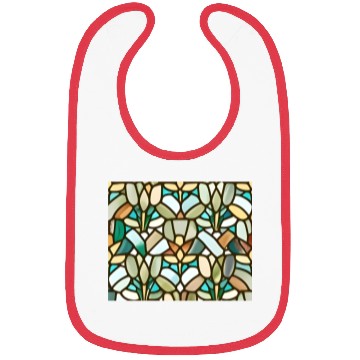 Discover Abstract Floral Stained Glass Pattern - Art Deco Bibs
