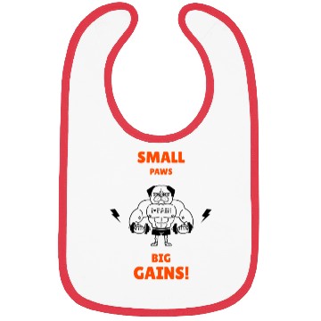 Discover Small Paws Big Gains! Workout Dog Gym Bibs
