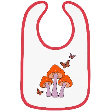 Discover Enchanted Mushrooms & Butterflies Art Bibs