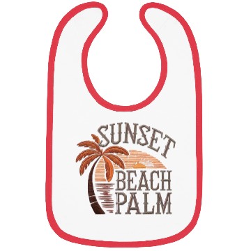 Discover Sunset Palms Beach Scene Design Bibs