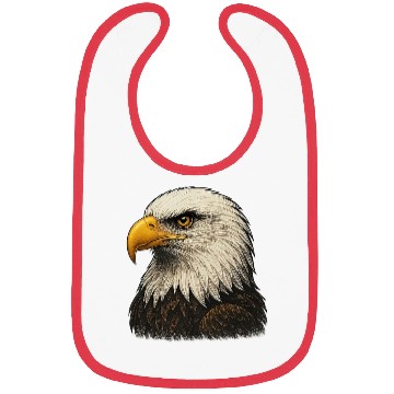 Discover Majestic Bald Eagle Head Illustration Bibs