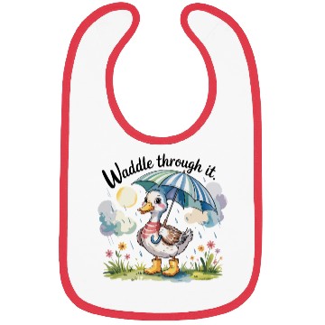 Discover Rainy Day Duck Design Bibs