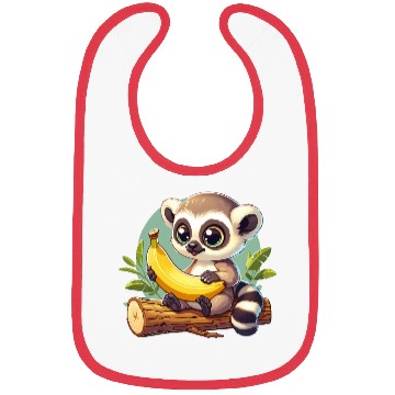 Discover Raccoon with a banana Bibs