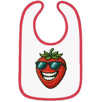 Discover Cool strawberries with sunglasses summer fruit fun Bibs