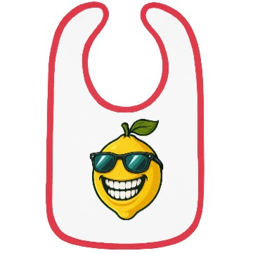 Discover Cool lemon sunglasses summer fruit smile Bibs