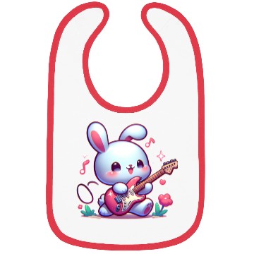Discover Rabbit play eletric guitar Bibs