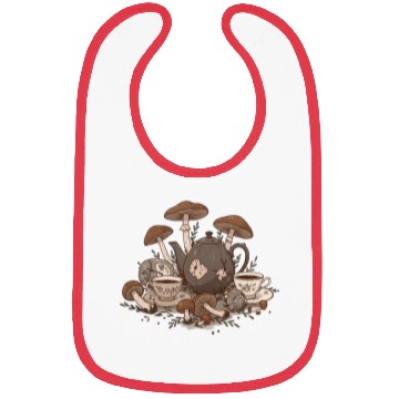 Discover Mushroom Tea Party Bibs