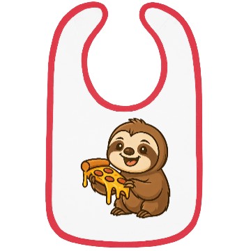 Discover Cute sloth cartoon pizza pizza lovers fun Bibs