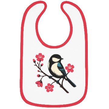 Discover Cherry Blossom Bird - Spring Serenity Art Bibs