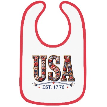 Discover Patriotic Floral US Letter Design Bibs