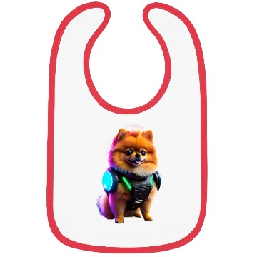 Discover Cyber Pomeranian: Explorer of the Future Bibs