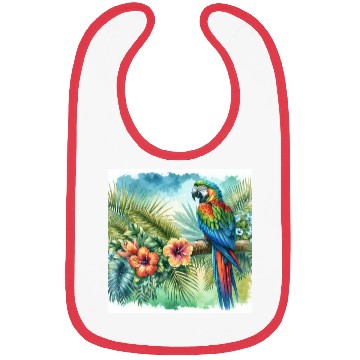 Discover Majestic Macaw Parrot Bibs