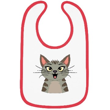 Discover Surprised Striped Cat Bibs