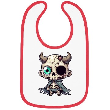 Discover Cute Demon Skull – Cartoon Halloween Design Bibs