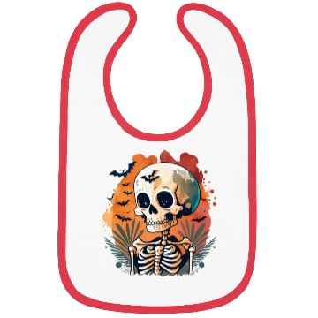 Discover Sunset Skeleton with Retro Vibe Bibs