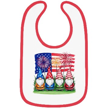 Discover Patriotic Gnomes Fireworks American Flag Bibs