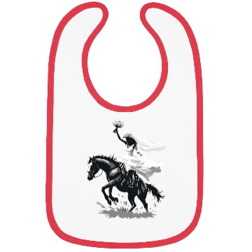 Discover Western Cowgirl Bride on Bucking Horse – Grayscale Bibs