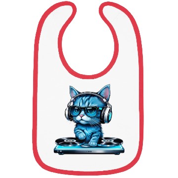 Discover DJ Kitty in Blue Mixing Beats Bibs
