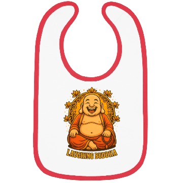 Discover Laughing Buddha Cartoon Illustration | Zen Art Bibs
