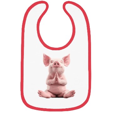Discover Peaceful Meditating Pig Artwork for Relaxation Bibs