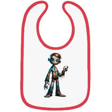 Discover Stitched Button-Eyed Doll – Creepy Patchwork Puppe Bibs