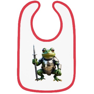 Discover frog in medieval armor Bibs