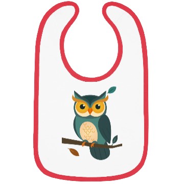 Discover Wise Owl on a Branch - Charming Animal Design Bibs