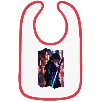 Discover Cyberpunk Samurai Girl Bibs