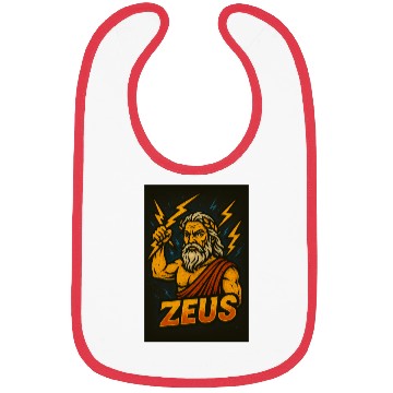 Discover Epic Zeus Thunderbolt Illustration Bibs