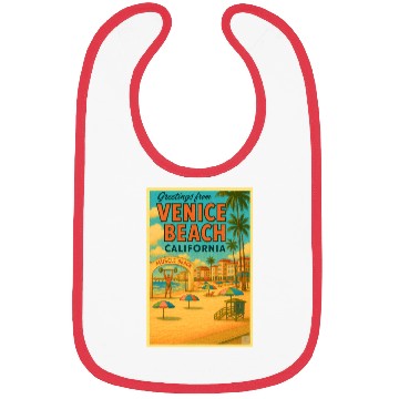Discover Venice Beach Vintage Postcard Bibs
