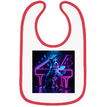 Discover Dog Playing Piano Music Lover Funny Bibs