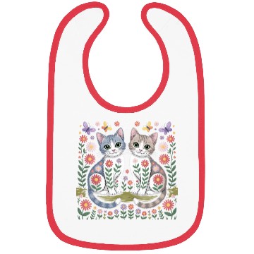 Discover Gemini Zodiac Twin Cats Art Bibs